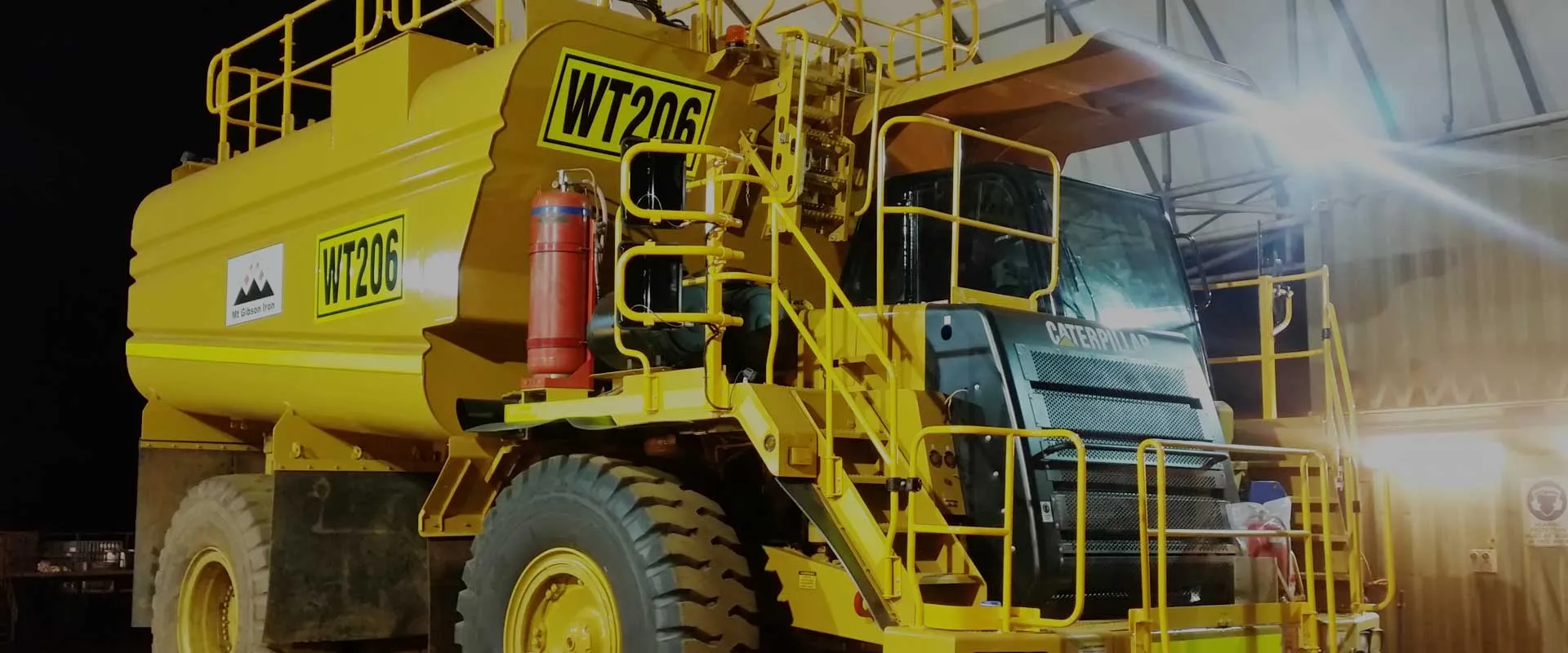 AusMech-maintained water truck WT206 in the workshop